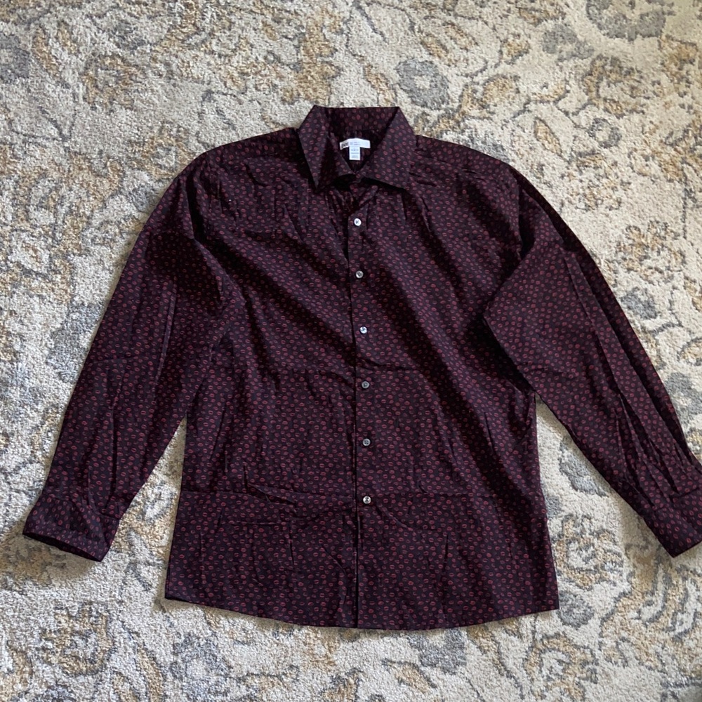 Bar III 100% Cotton Men's Dress Long Sleeve Button Down with Lips 👄